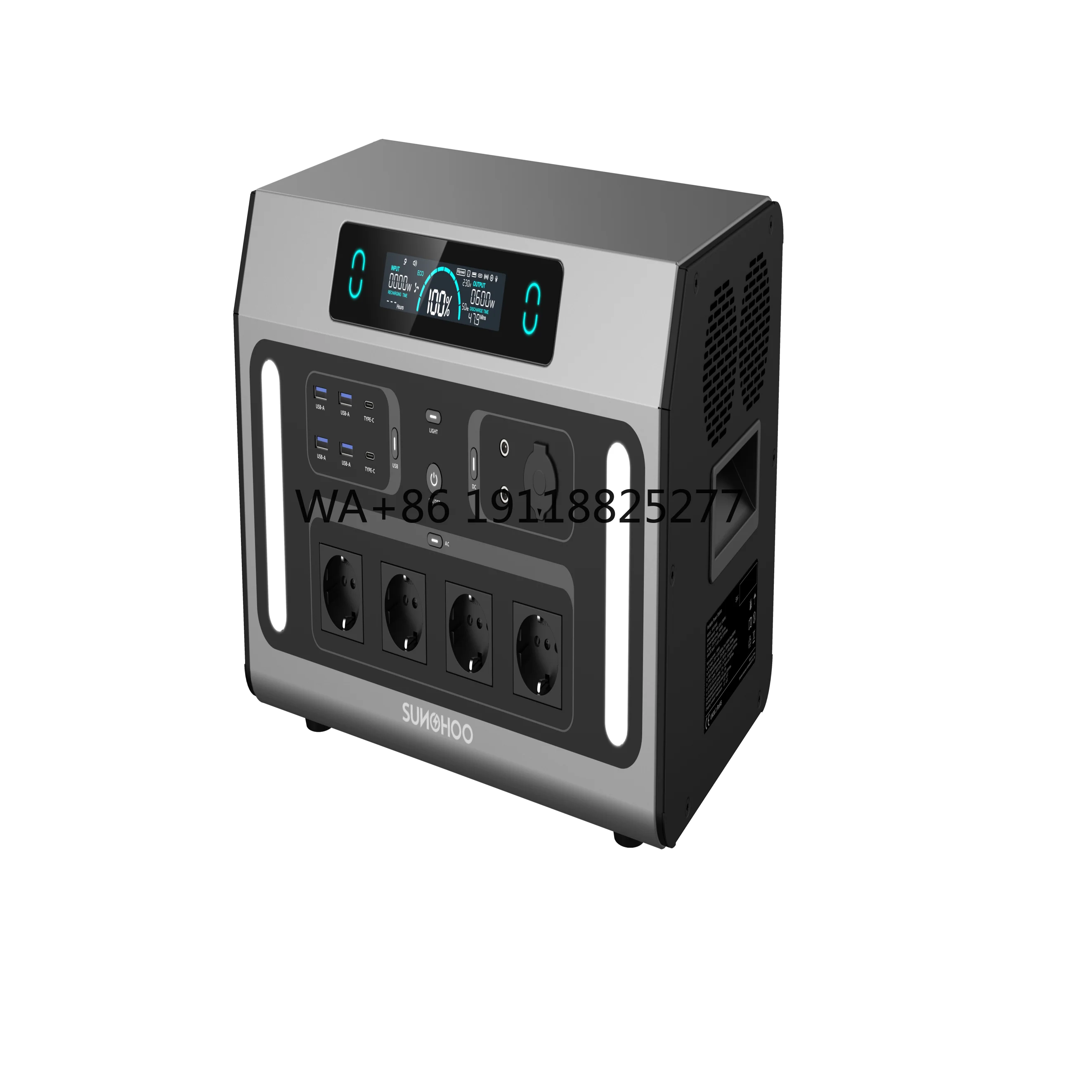 

EU Rechargeable Backup Power Lifepo4 Battery Emergency Solar Generator 2400w Portable Power Station