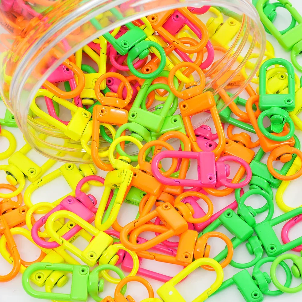 5pcs Flourescent Colorful Lobster Clasps Hooks Key Chain Dolls/Label Hand Tag Connector Fits Jewelry Making DIY Accessories