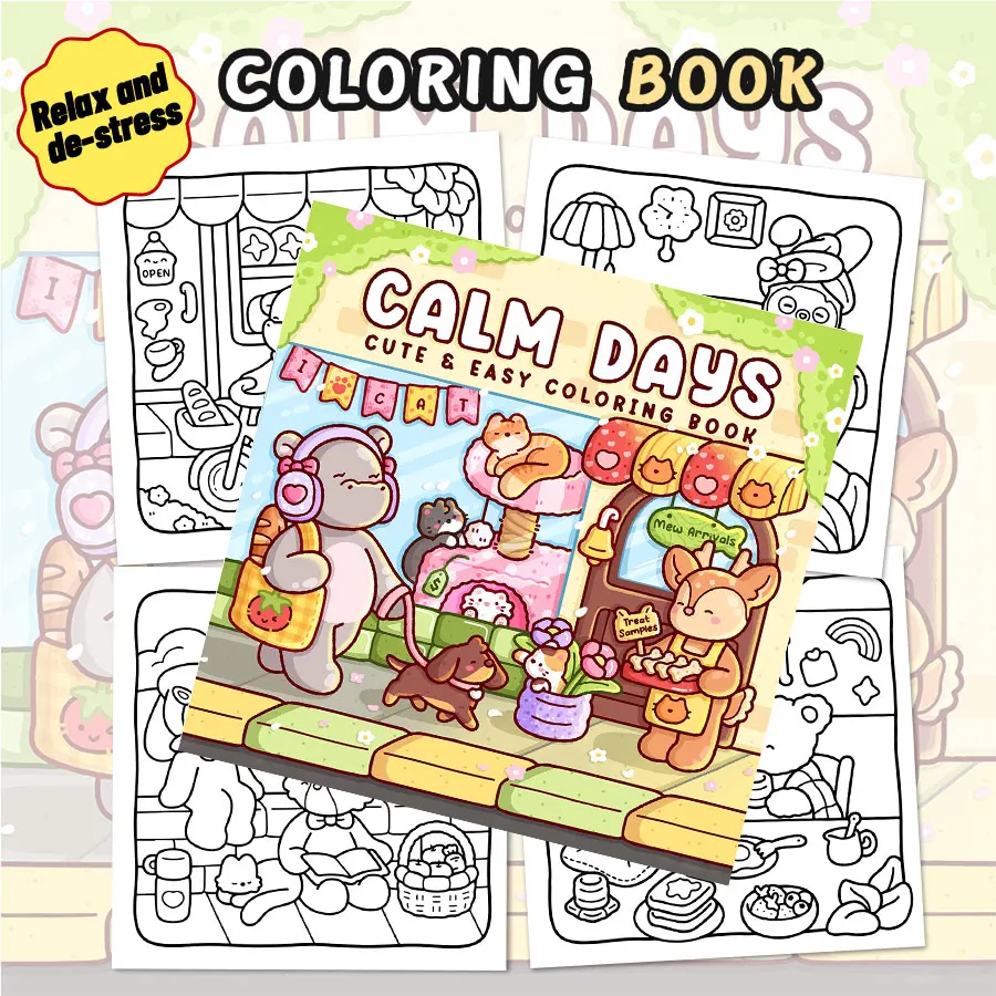 Libro para colorear "Warm Friends": relajarse y explorar sus amigos cálidos. Es una forma ideal para relajarse y mostrar tus talentos artísticos.