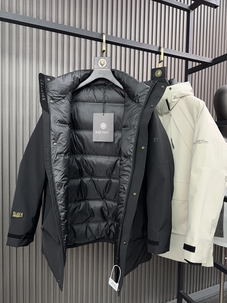 

High-End Winter Men's down Jaet 5800G Du down Hooded Thermal Pred Modern Sle Faion Urban Pure Color