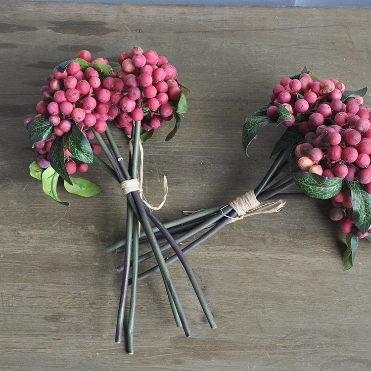 10 Stück Künstliche Blumen Schaumstoff Wildfrüchte Beerensträuße Brautstrauß Zubehör Weihnachtsdekoration Beeren Hochzeit Heimdekoration – Detail 26
