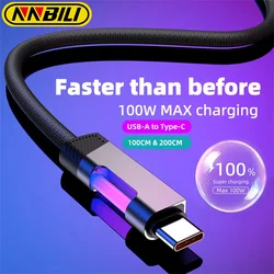 NNBILI NEW RGB Fast Charging Cable 100W Type C Cable Changing Fast Charging Cable for Xiaomi Huawei Redmi OPPO POCO Data Cable