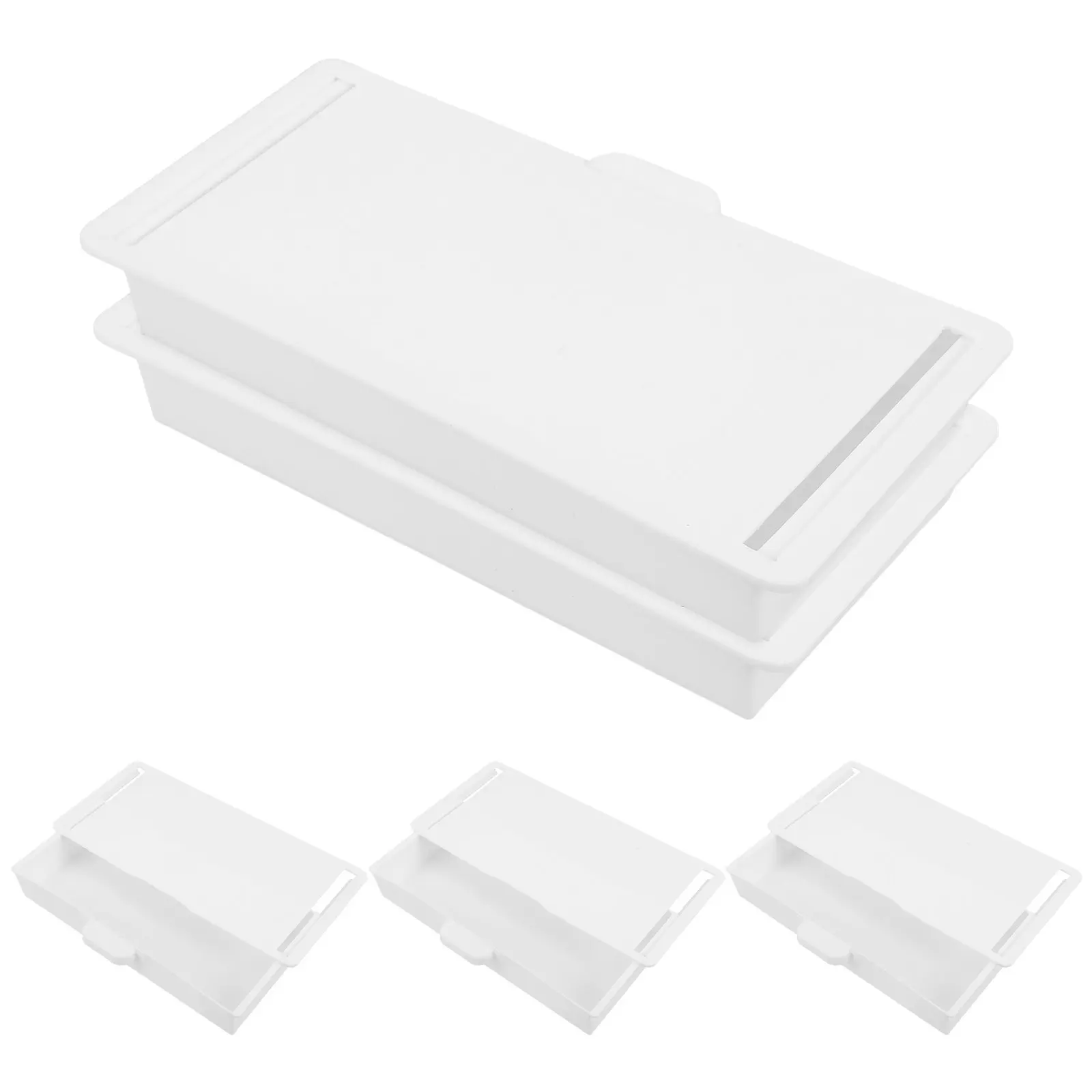 2pcs-hidden-under-desk-drawer-organizer-self-stick-slide-out-storage-box-compact-adhesive-undershelf-drawer-for-small-items