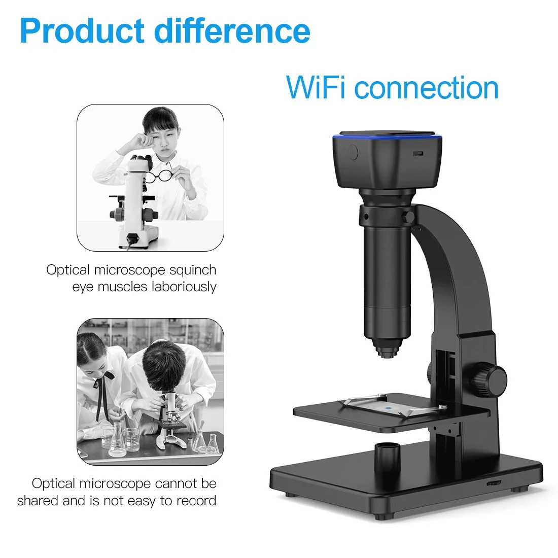 Microscopio de mano inalámbrico Wifi G2000W 2000X 1080P, microscopio Digital portátil Usb para reparación de electrónica