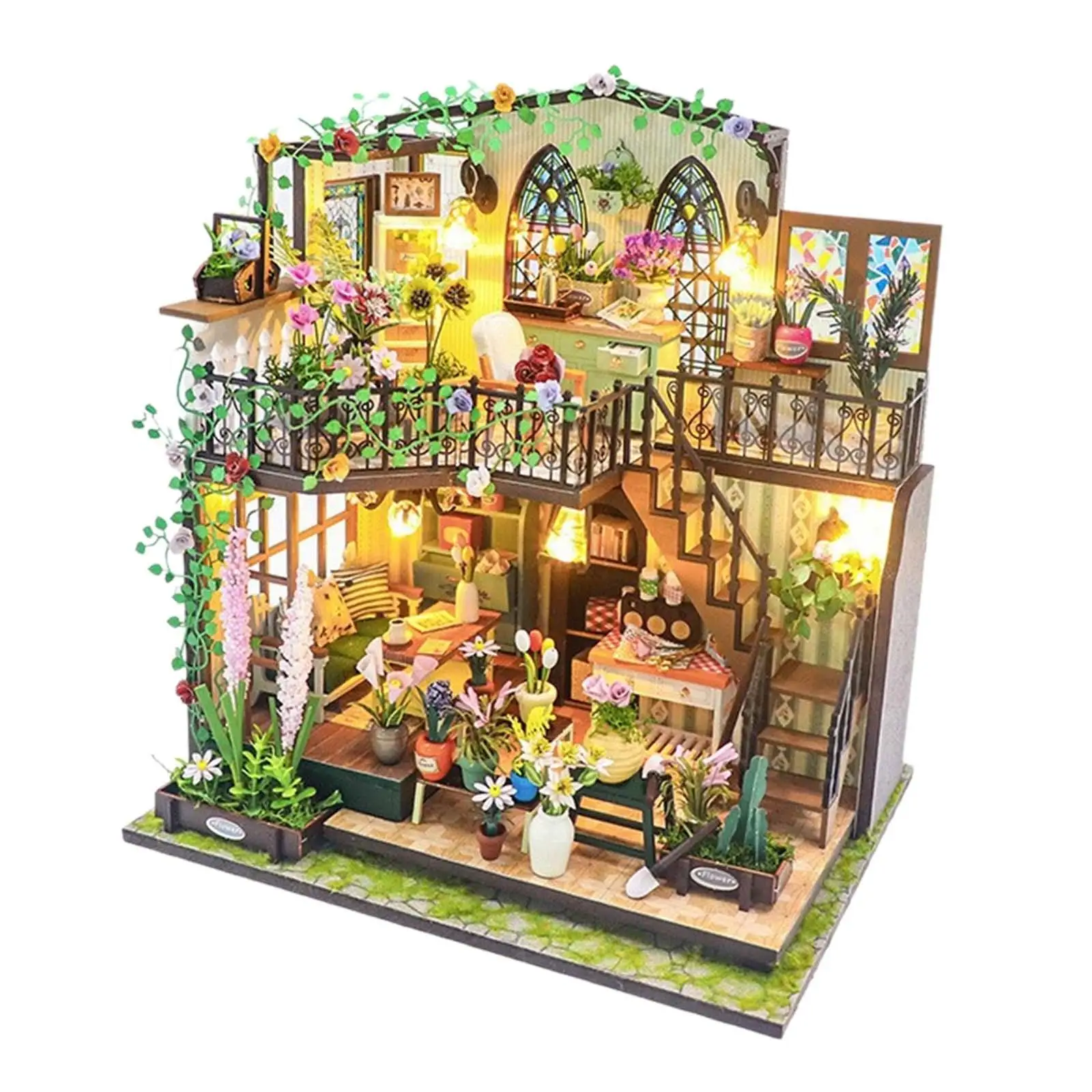 

DIY Wooden Miniature Dollhouse Creative Woodcrafts Toys Tiny Building Kits Mini House Model for Birthday Gift Adults Boys Girls