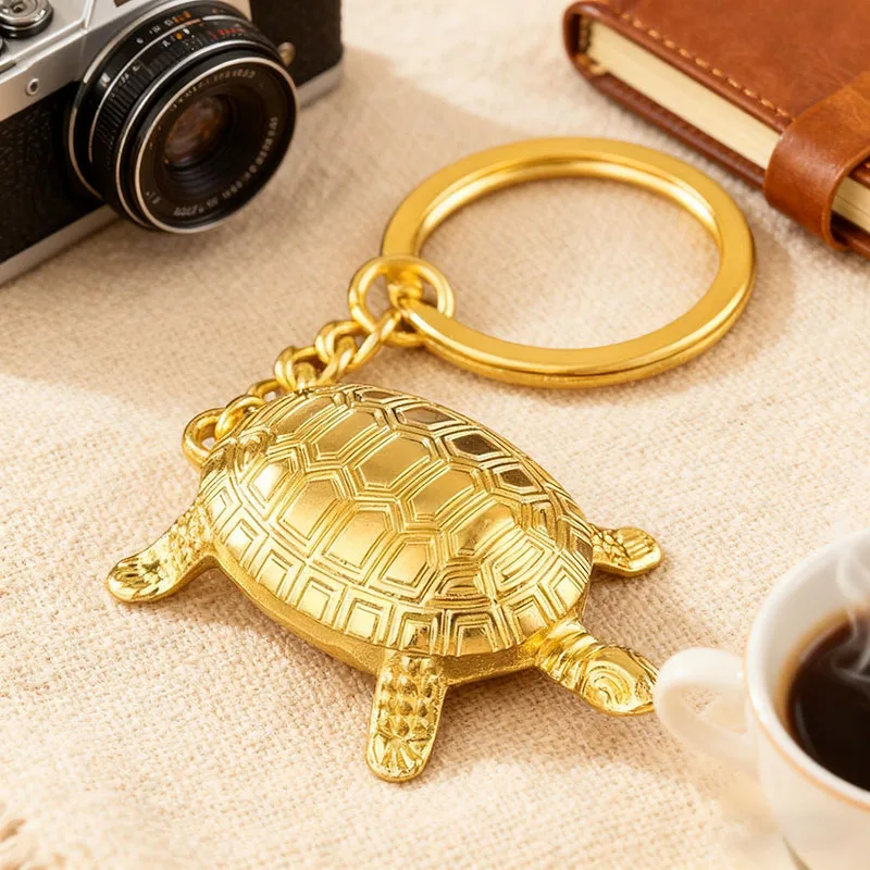 Einzigartiger goldener Schildkröten-Schlüsselanhänger, Unisex, hochwertiges Metall, Auto-Handtasche, Hängekette, Schlüsselanhänger, Festival, Paar, Geschenkzubehör