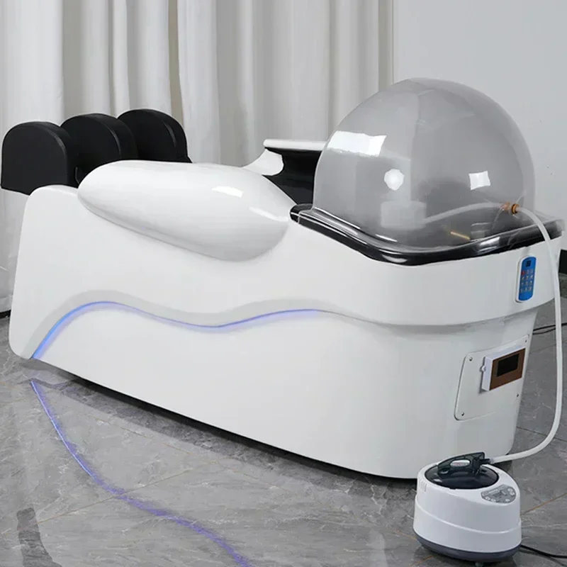 Cama de champú eléctrica para masaje, silla de salón de belleza de lujo, lavabo de Spa, muebles de belleza LJ50SC