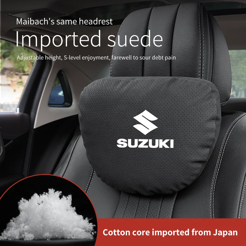 

Car Suede Headrest Neck Support Seat Waist Cushion Suzuki Alto Baleno Vitara IGNIS Samurai Fronx Jimny S-Cross Swift Samurai SX4