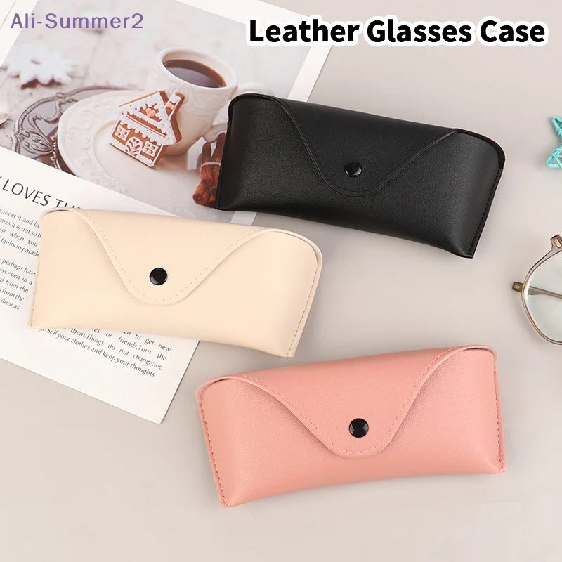 1Pc Langlebige Leder Brillenetui Sonnenbrille Einfarbig Tasche Tasche Brillen Box Leichte Bequeme Protable