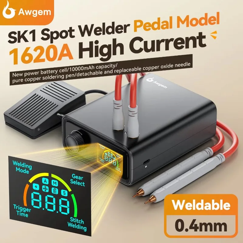 Ranlraka Awithz 1620A 13 5KW Handheld Adjustable Welding Machine Portable Spot Welder for Power Battery with Pedal