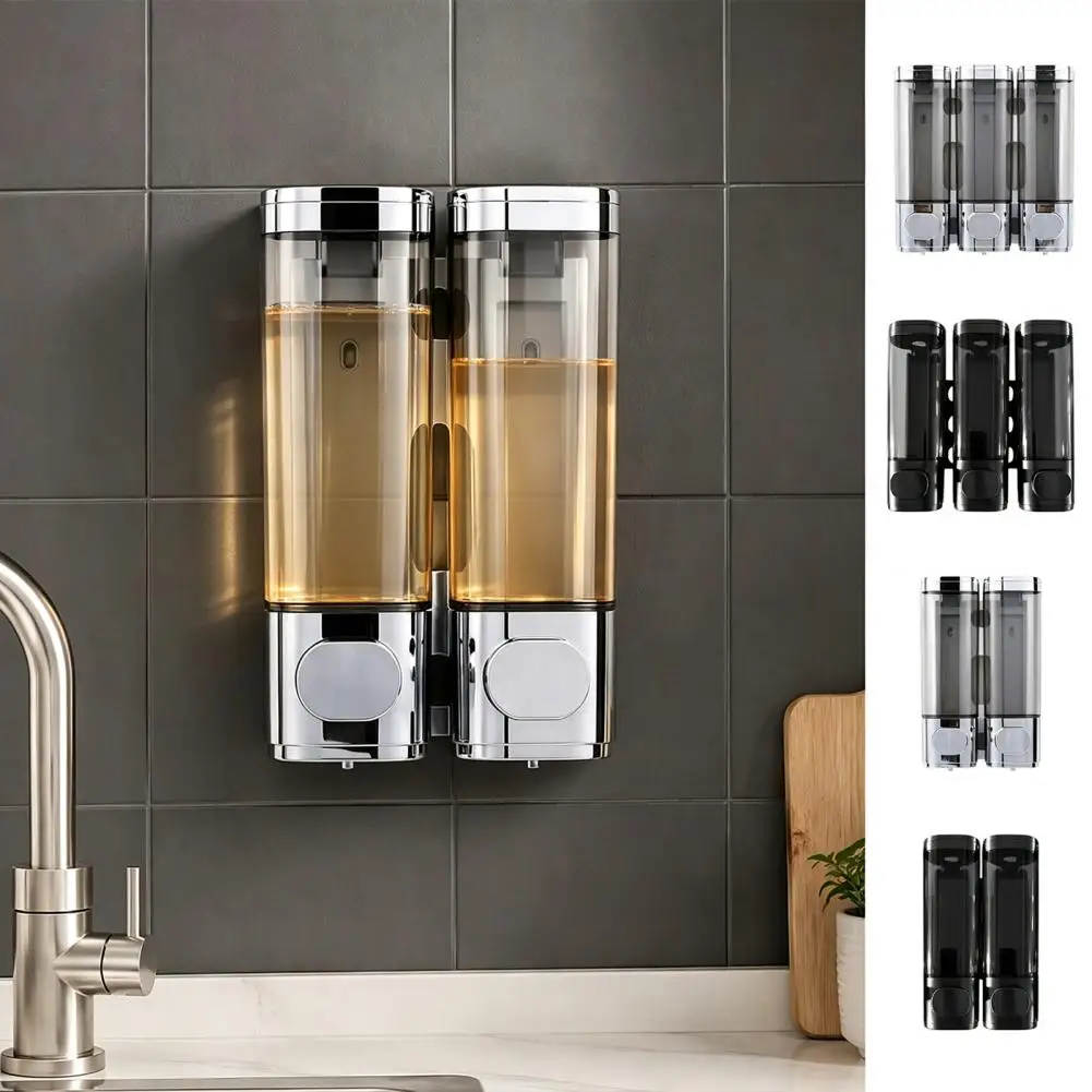 Wall Mounted Soap Dispenser Shampoo Conditioner Dispenser Shampoo Conditioner Dispenser 3-chamber Wall Mount Soap for Bathroom