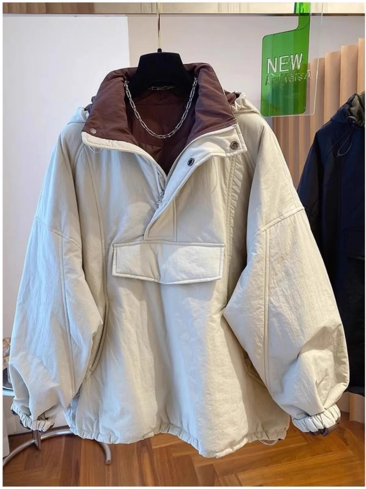 

Хлопковая толстовка-худи Thiened, женская, оверсайз, свитшот, верхняя одежда, весна-осень-зима, новая, стильная, удобная, мягкая, из полиэстера