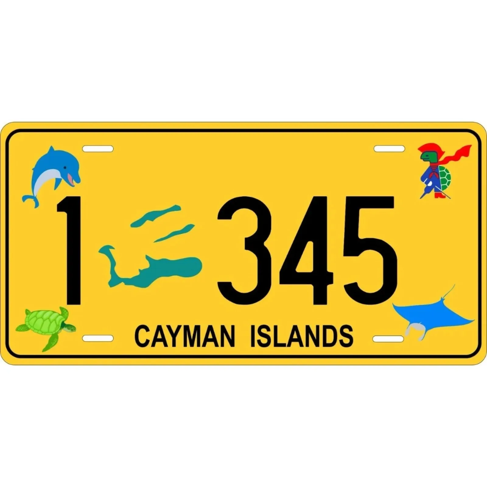 1PC 2D Flat Custom Cayman Islands Fish Decorative Tag, Home Decor, Dustproof & Waterproof (Only Decoration)