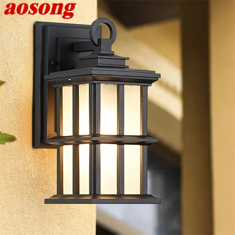 

AOSONG Contemporary LED Outdoor Wall Lamps Electric Simplicity Waterproof Balcony Hallway Courtyard Villa Gate Hotel