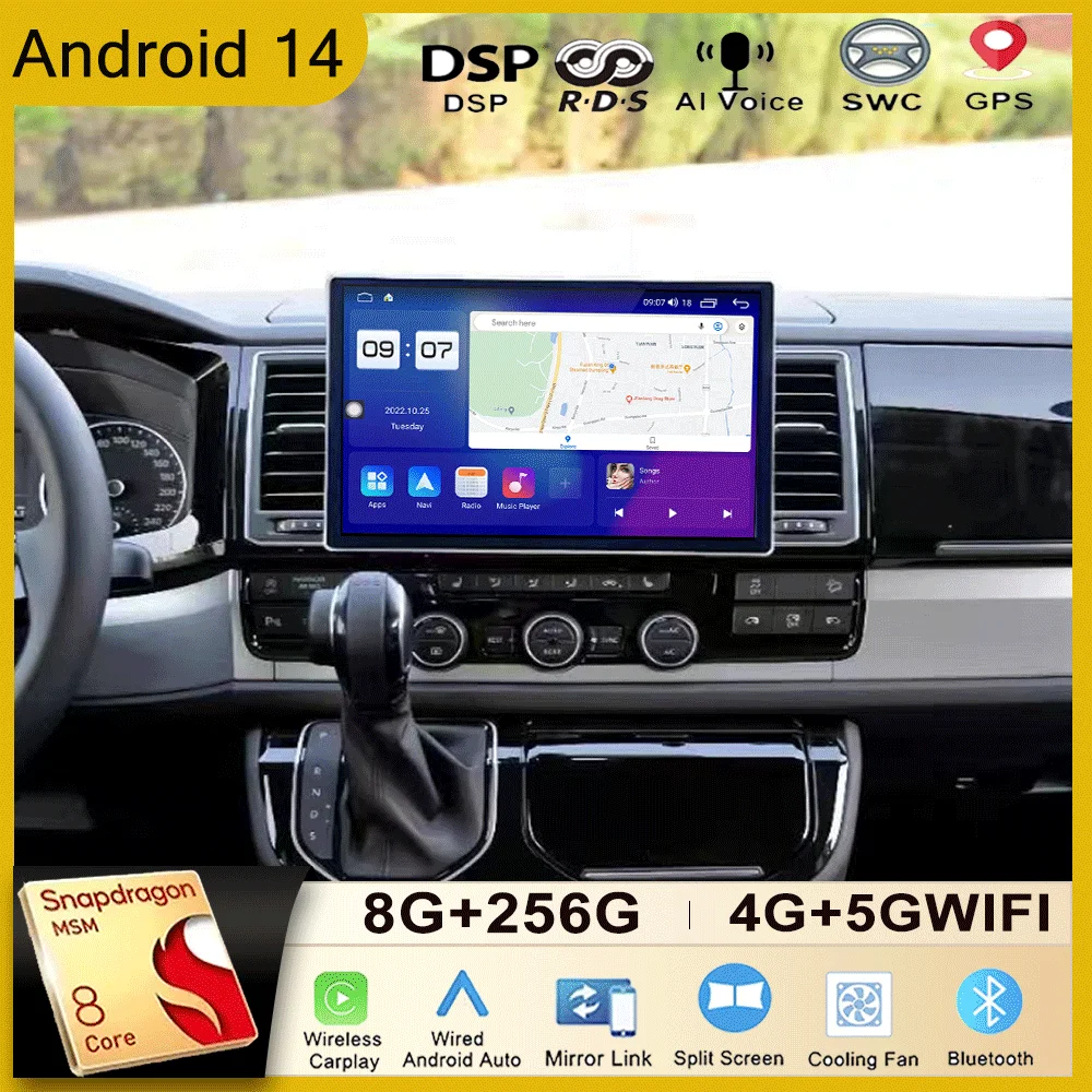 13.1Inch Touch Screen Android 14 For Volkswagen Caravelle 6 T6.1 T6 2015 - 2020 Car Radio Multimedia Video Player GPS Navi WIFI