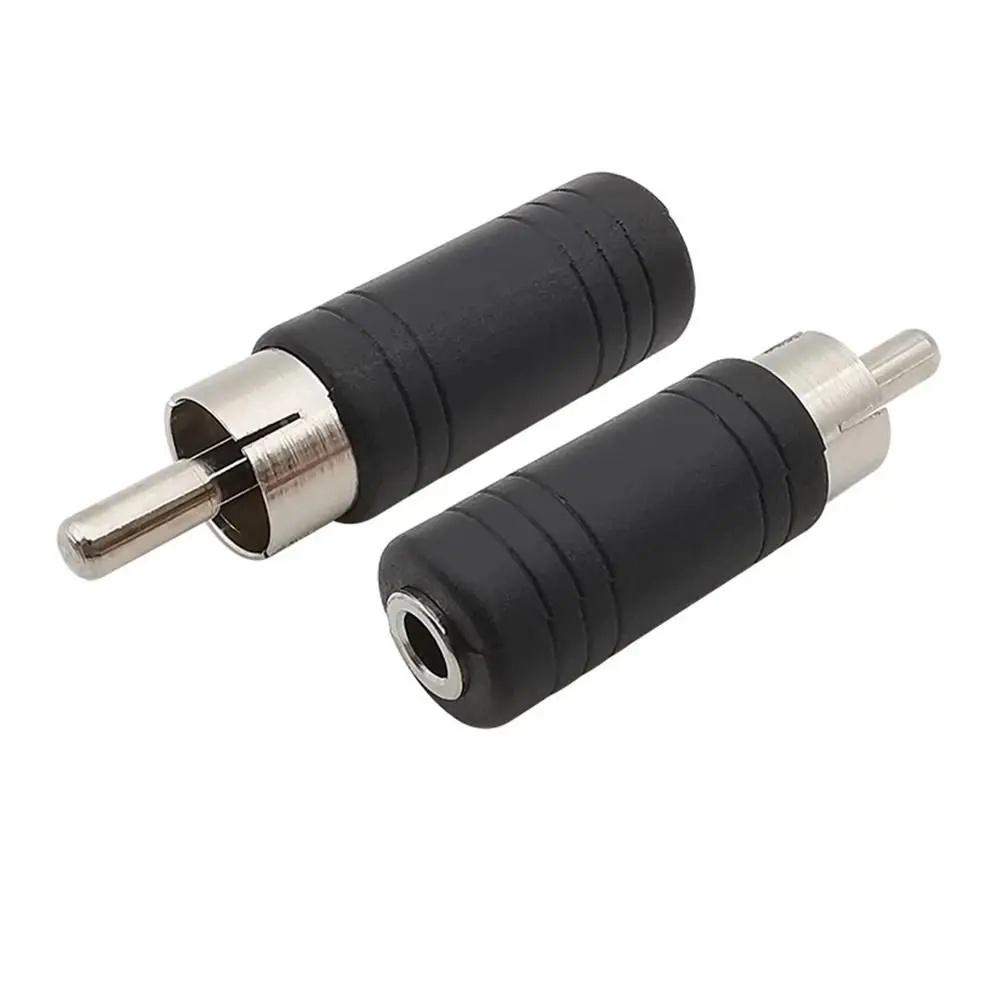 Conector de enchufe, conector convertidor negro y rojo, adaptador de Audio, enchufe macho RCA a adaptador de 3,5mm, conector hembra de 3,5mm