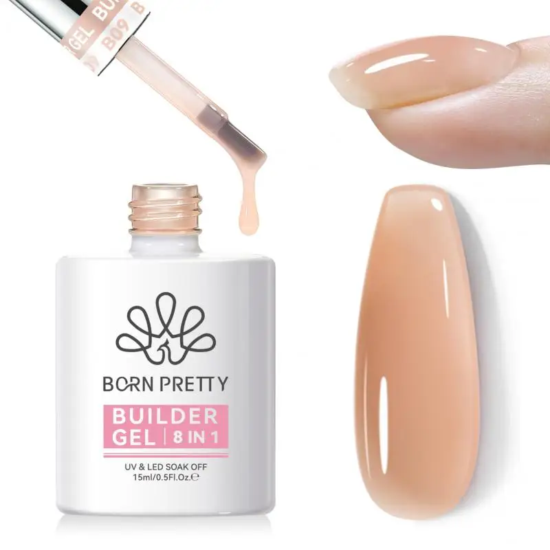 BORN PRETTY 15 ml 8 in 1 Building Nail Gel Extension Base Gel Nail Shaping Aquarel Mengen Slip Oplossing Multifunctionele Gel