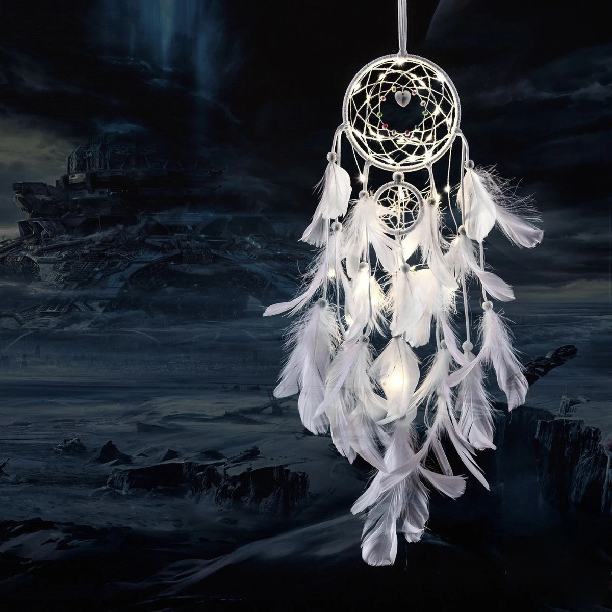Boho Indian Dreamcatcher Pendant - Three Lives Series Bedroom Wind Chime with Gentle Bells