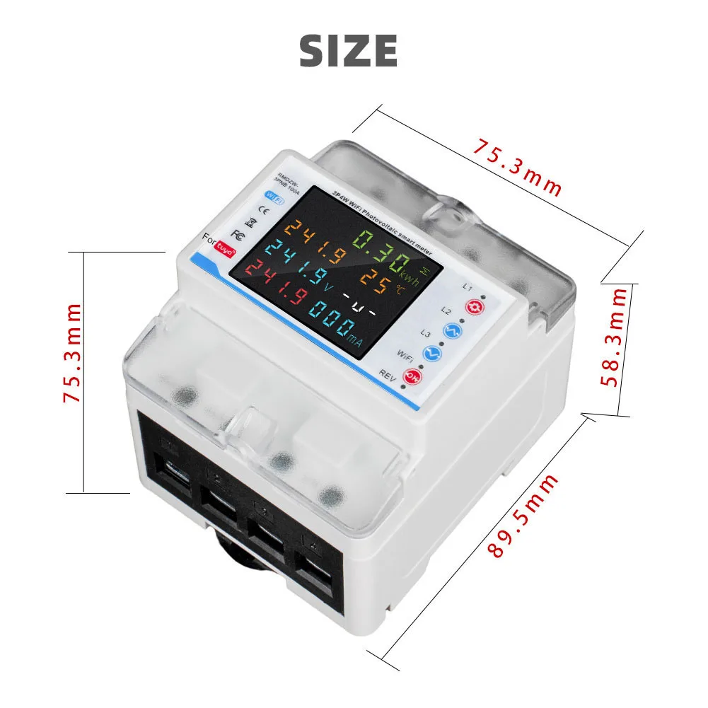 Smart Wifi Three Phase Breaker with LCD Display and Multiple Protection Functions for Enhanced Energy Monitoring