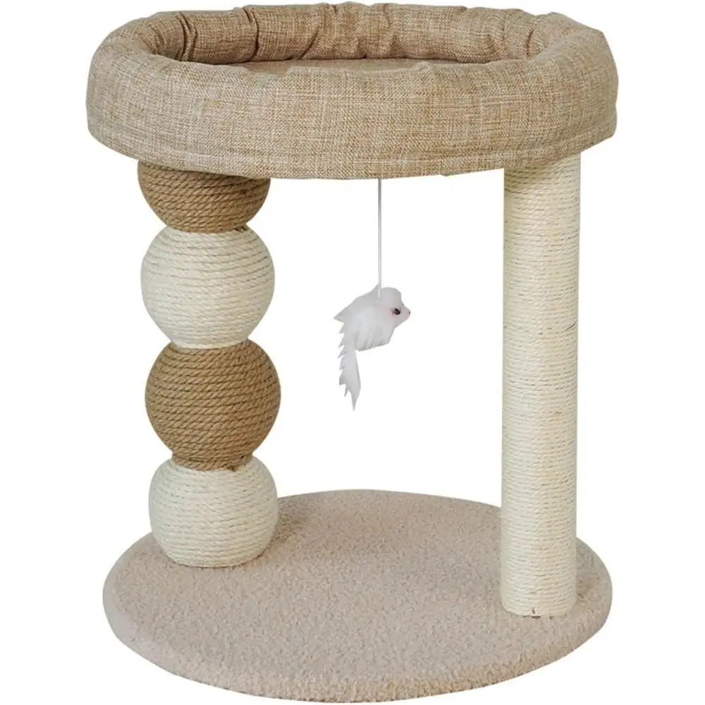 

Indoor Cat Tower with Cozy Perch, Sisal Scratching Post, and Plush Pom for Small to Medium Cats (Color C, Size A)