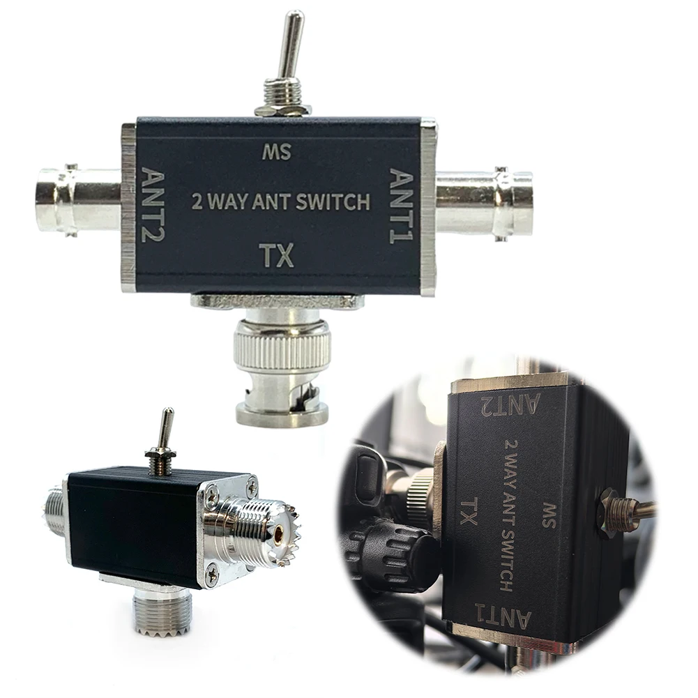 2 Way Manual Coaxial Antenna Switches SO239/BNC Connector 100W 0-50MHz Rotary Switches 1 Input & 2 Outputs Antenna Switches