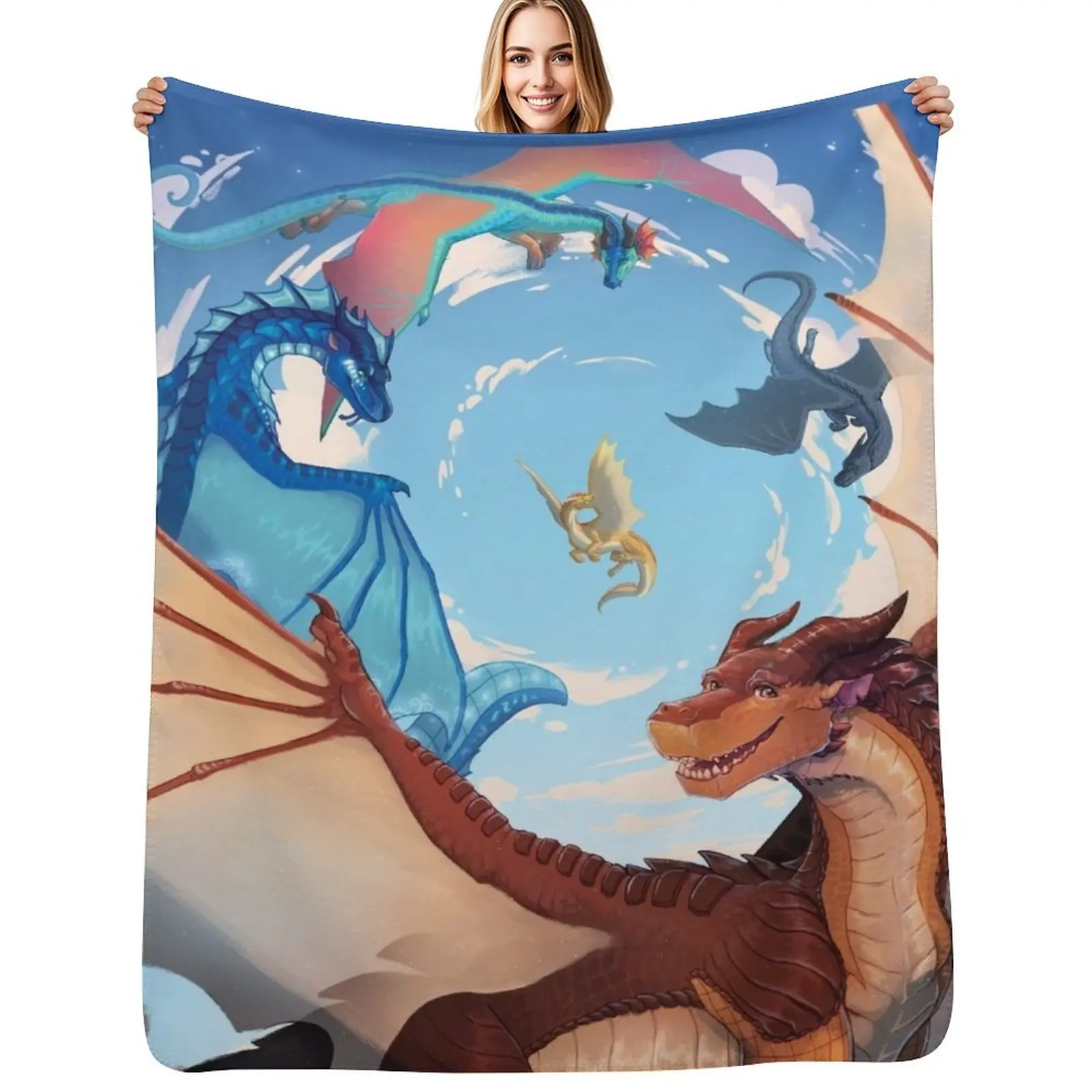 

Wings of Fire - Clay and the Dragonets of Destiny Throw Blanket Summer Flannel Beautifuls Blankets