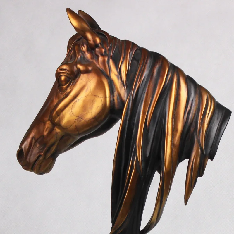 

Животные украшения Литые медные изделия ручной работы Подходит для домашнего офиса Голова лошади Металлическая латунь