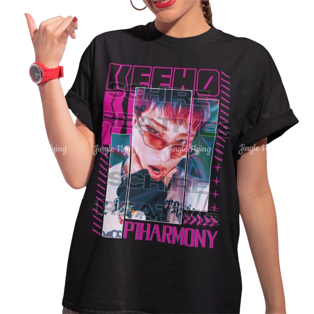 Keeho camicia Unisex P1harmony Graphic Tee magliette sportive Soft traspirante stampabile Retro Design