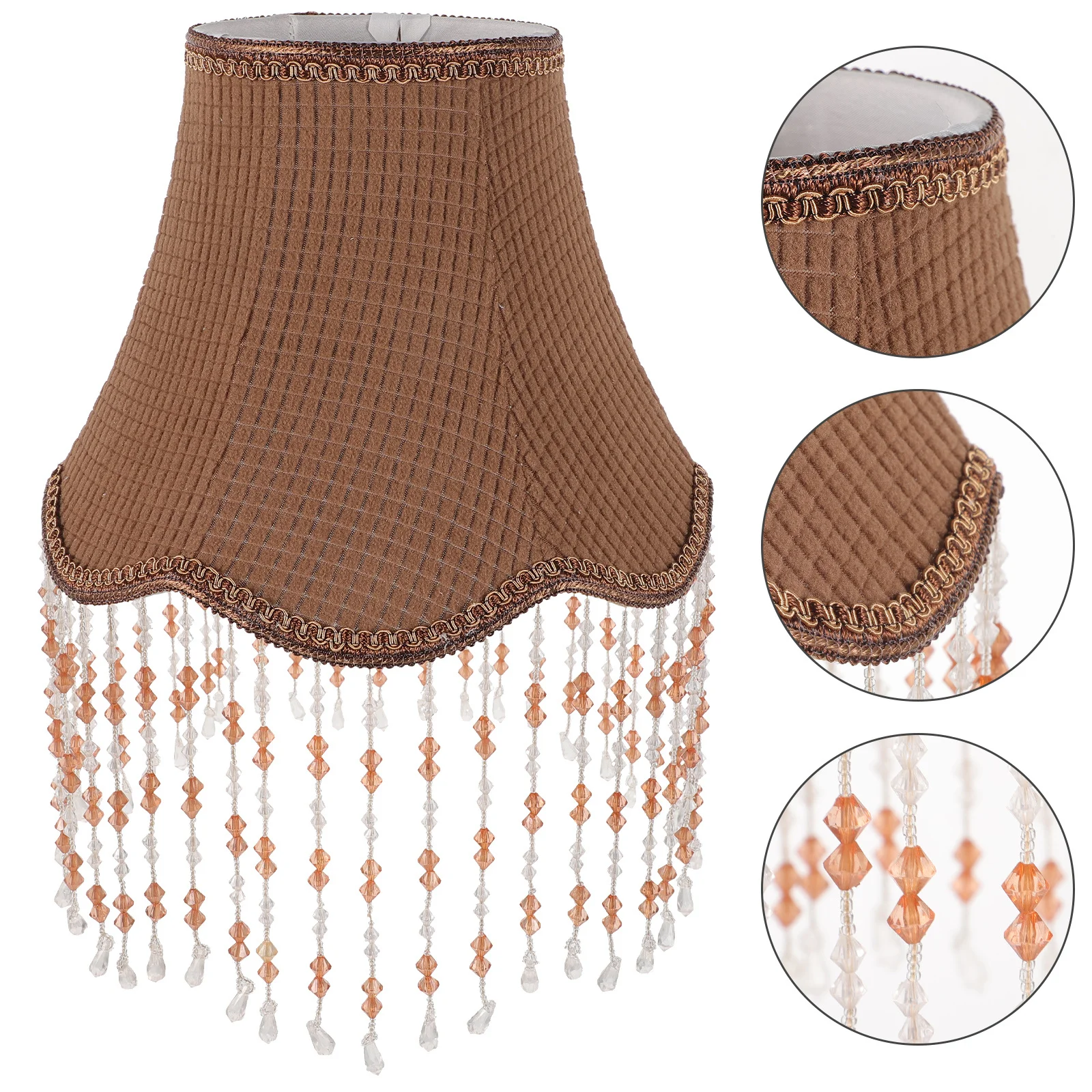 

Fringe Lampshade European Vintage Tassel Beaded Accent for Table Lamps Living Room Nursery Lampshades for Table Lamps