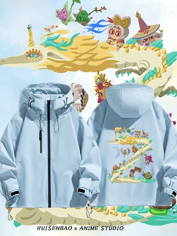 

Linking Legend of the Sacred Stones Men's Jaet Outerwear Autumn Winter Loose Fit Zipper Decorated Windproof Polyester