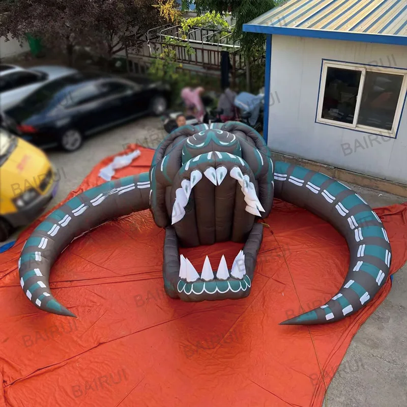 رؤوس شبح قابلة للنفخ، نماذج هوائية للهالوين، مع منفاخات، دعائم تزيين مربعة لمركز التسوق في الهواء الطلق #2
