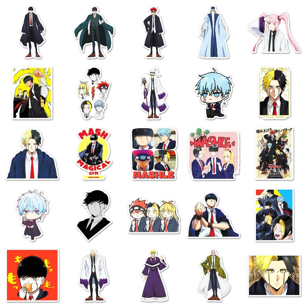 50pcs Anime Mashle: magie et Muscles valise papeterie ordinateur portable guitare téléphone portable bricolage décorer décalcomanies