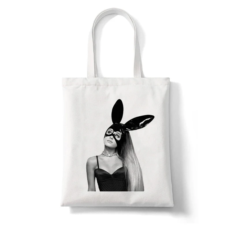 Ariana Grande Thank U Next Print Canvas Bag Shoulder Bag Fashion Large Capacity Women's Shopping Shopper Ladies HandBag Tote Bag