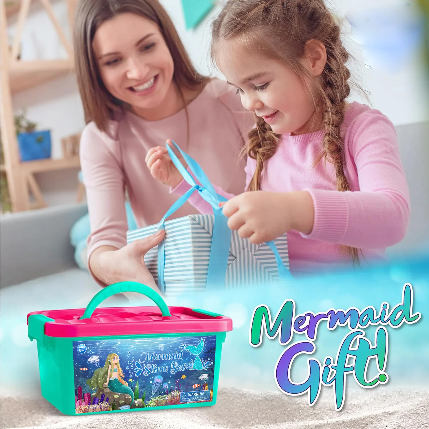 Meerjungfrauen-DIY-Schleim-Set für Kinder Sensorisches Spielzeug Pädagogisches Stressabbau-Spielzeug Geschenk