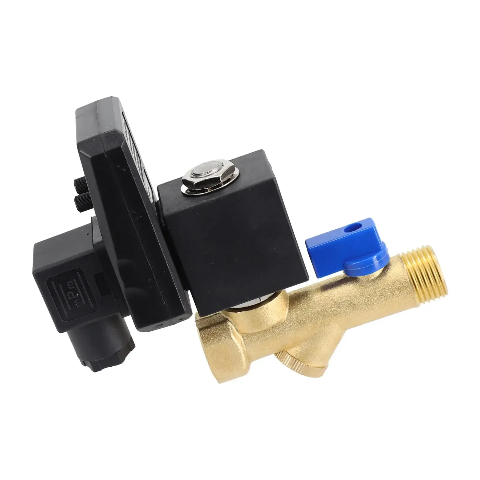 AC220V Electronic Timed 2 Way Air Compressor Gas Tank Drain Valve Metal Material 1/2 Port IP65 Protection Level