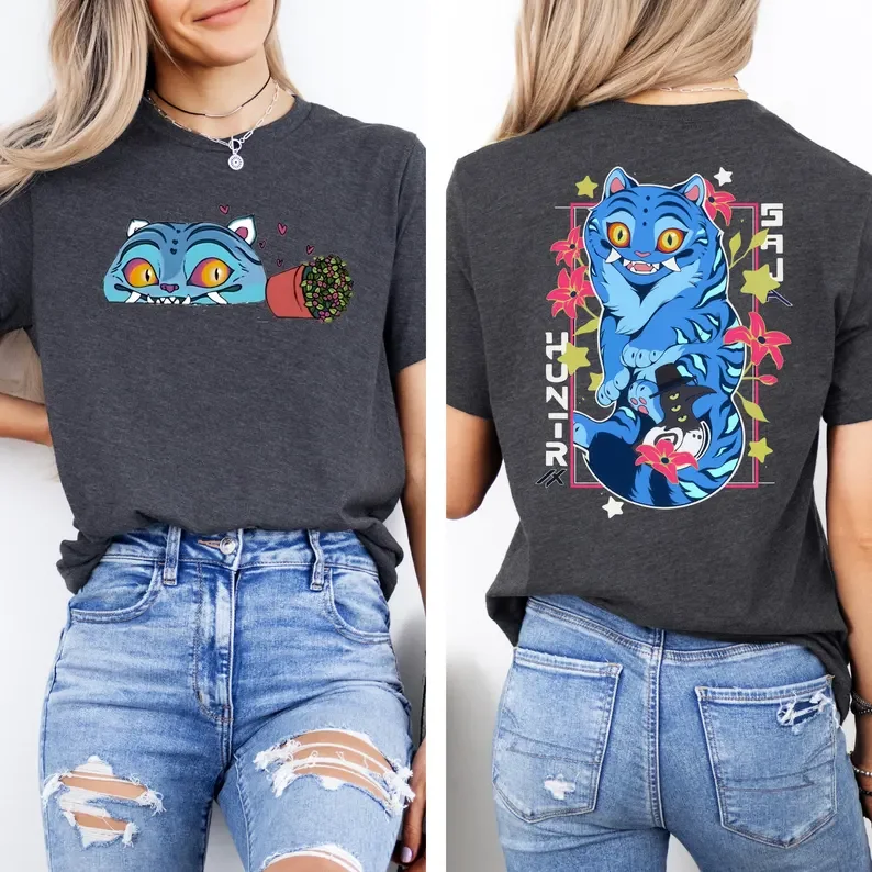 Kpop شيطان الصيادين النمر النمر والطيور شيطان هنتر النمر تي شيرت الصيادين النمر مروحة الحيوان قميص Kpop فيلم مروحة هدية