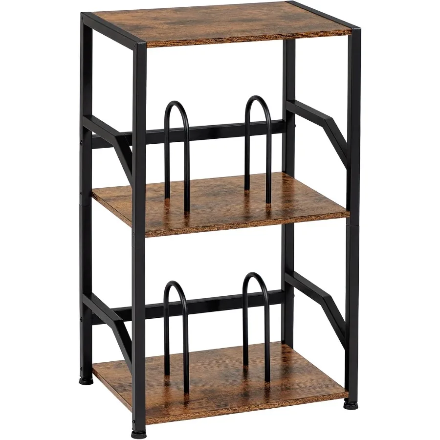 

Rrd Player Stand Vinyl Rrd Storage Up to 200 Albums 3 Tier End Table with Removable Dividers Tall Side Table for Living Room Be