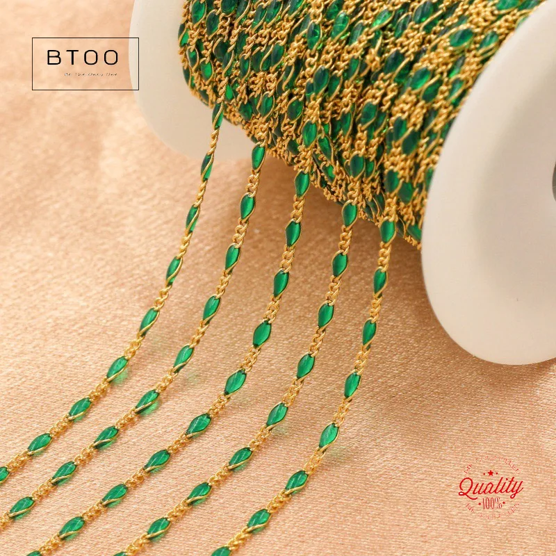 1.3mm 14K Gold Filled Enamel Chain, One Meter for Sale Unfinished Chain DIY Long And Short Chain, Figaro Chain, 3+1