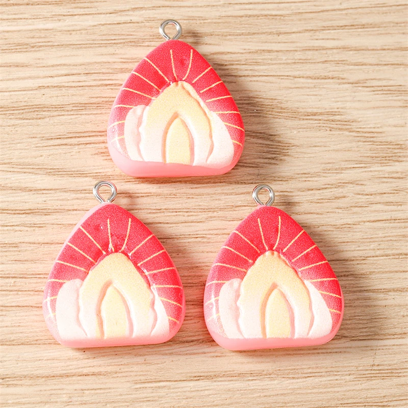 10 Stück Niedliche Fruchtscheiben-Anhänger aus Harz, Orange- und Wassermelonen-Charms für Schmuckherstellung, Halsketten, Ohrringe, DIY-Bastelbedarf – Detail 10
