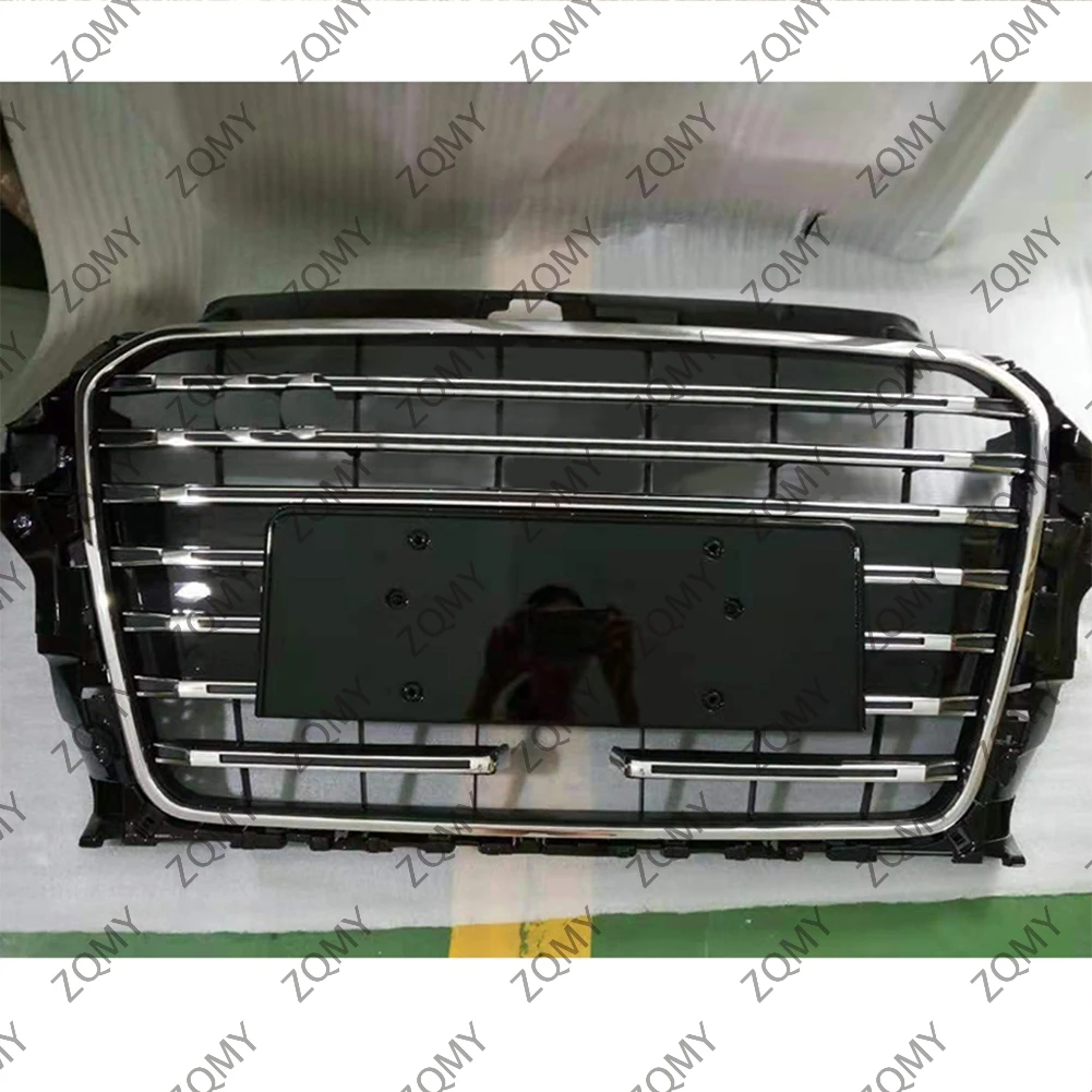 

ACC With/Logo For Audi A3/A3L 2014 2015 2016 Car Front Bumper Grille Centre Panel Styling Upper Grill (Modify S3 style)