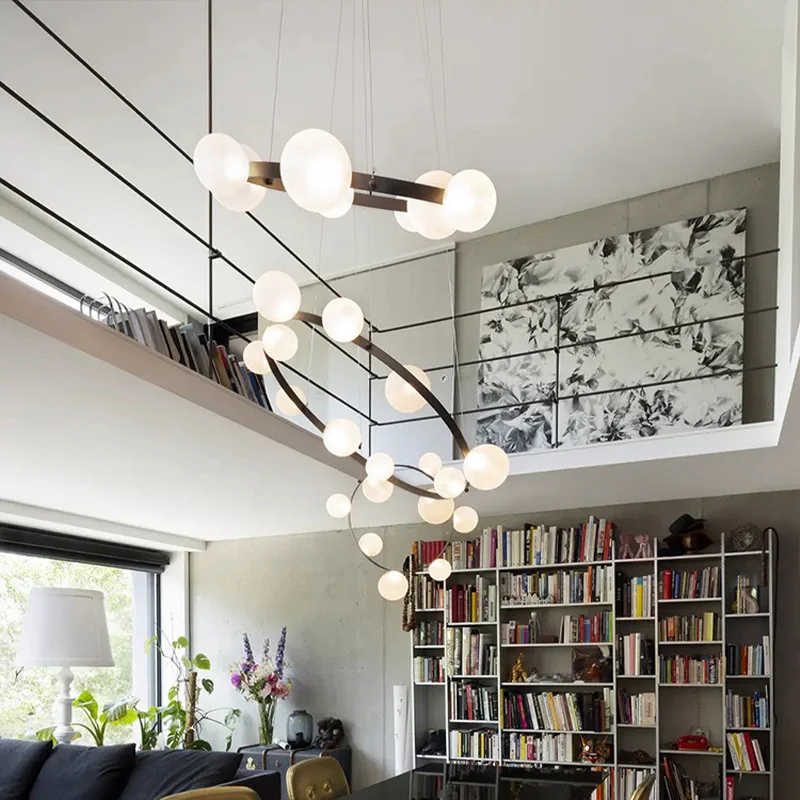 

Designer light luxury glass ceiling chandelier, dimmable, suitable for dining room and living room decoration, metallic lustre