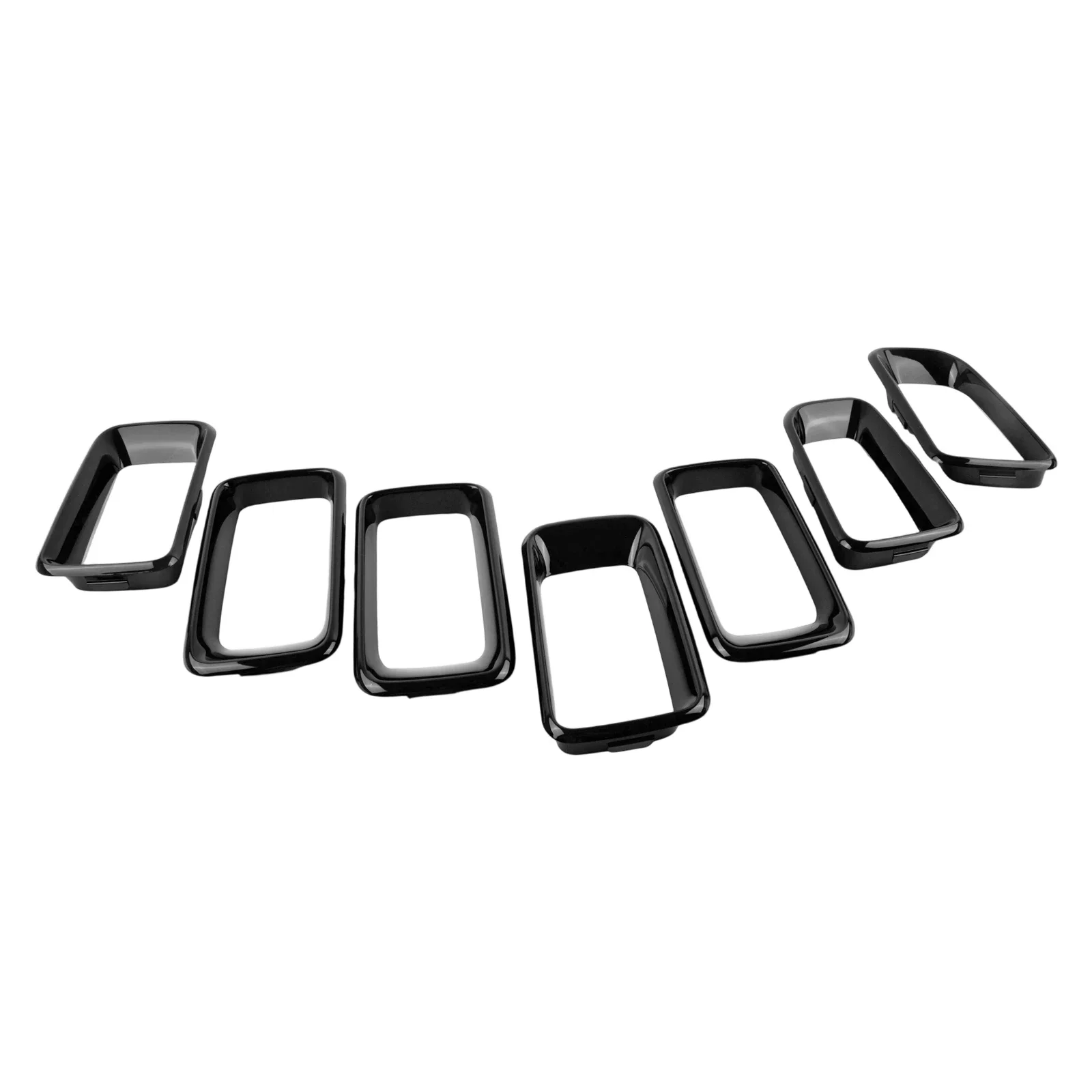 7 шт. черная хромированная накладка на переднюю решетку, подходит для Jeep For Compass 2011-2016 68109865 AA CH 1210111