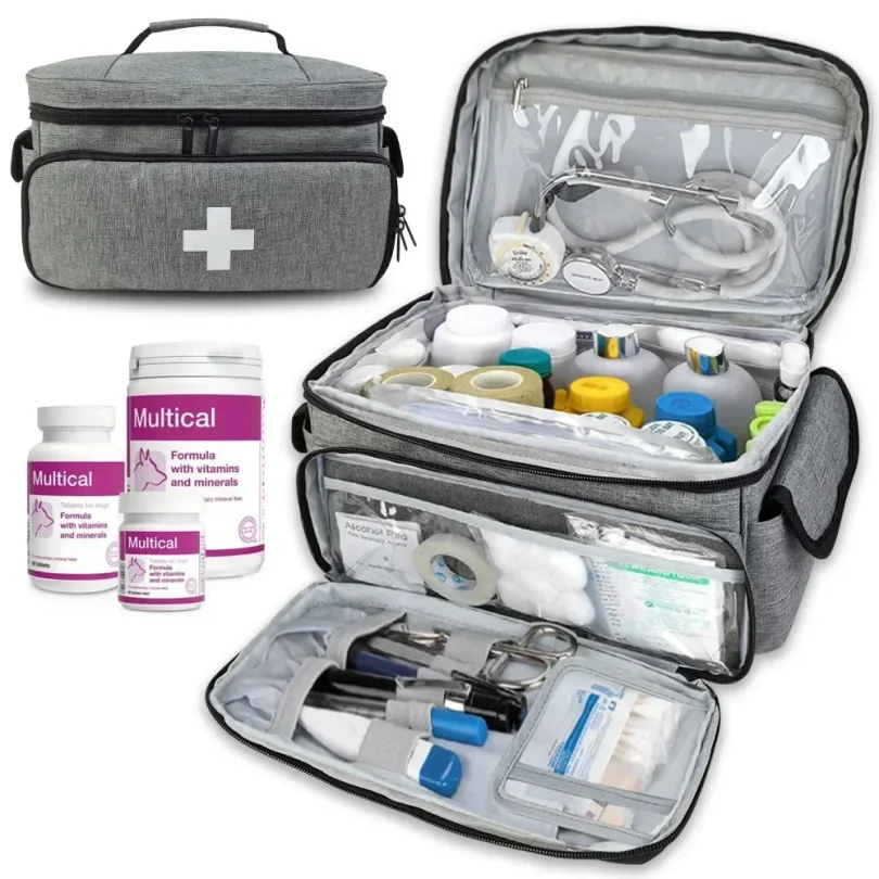 Bolsa de botiquín de primeros auxilios de viaje para el hogar, bolsa de transporte médica, organizador de almacenamiento multifuncional, cajas de medicina en capas, armario de medicina