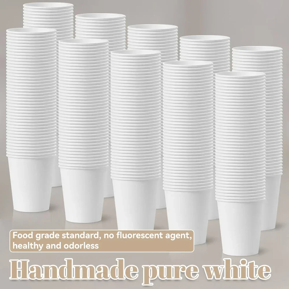 Handmade Pure White Disposable Paper Cup Coffee Cup Thickened Durable Home Commercial Office Cup disposable cups