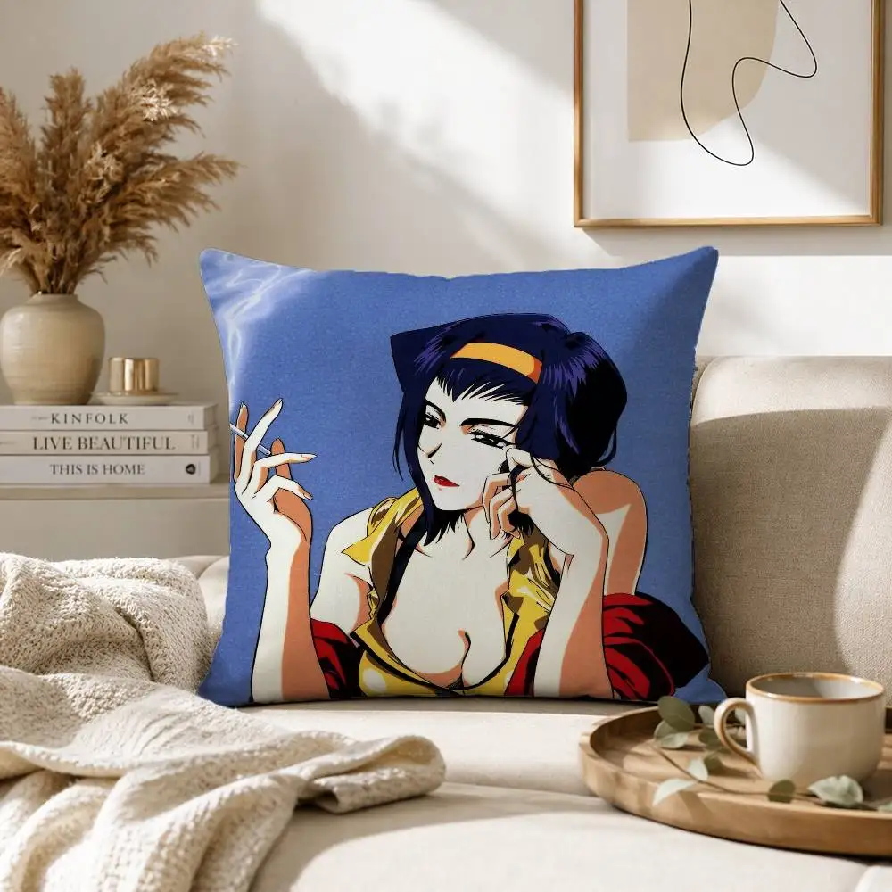 Cowboy Bebop Faye Valentine Pillow Case for Sofa Living Room Home office Decor Protective Cover