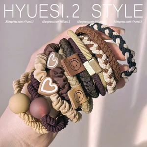 ربطات شعر مضفرة مرنة للنساء والفتيات ، سحر كرة القلب البسيط سكرانشي ، أربطة مطاطية ، حامل ذيل حصان ، لا ضرر ، 5 قطع لكل مجموعة أفضل 8 كرات مبيعا للضفائر - No6