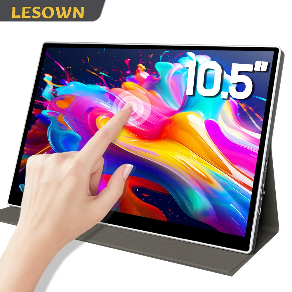 

LESOWN 10.5inch 1920x1280 IPS LCD Portable Monitor Mini Display PC Hardware Monitor Display USB‑C Side Screen for Podcasting Use