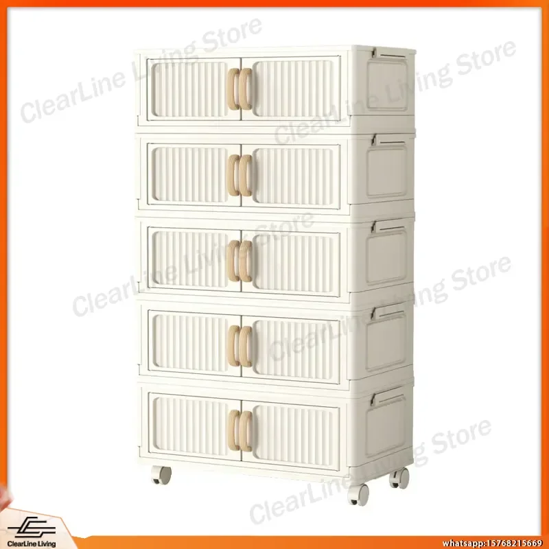 Foldable Multi-Layer Storage Cabinet for Home Office Kitchen Lab Workshop Removable Adjustable Shelving Unit Heavy Duty
