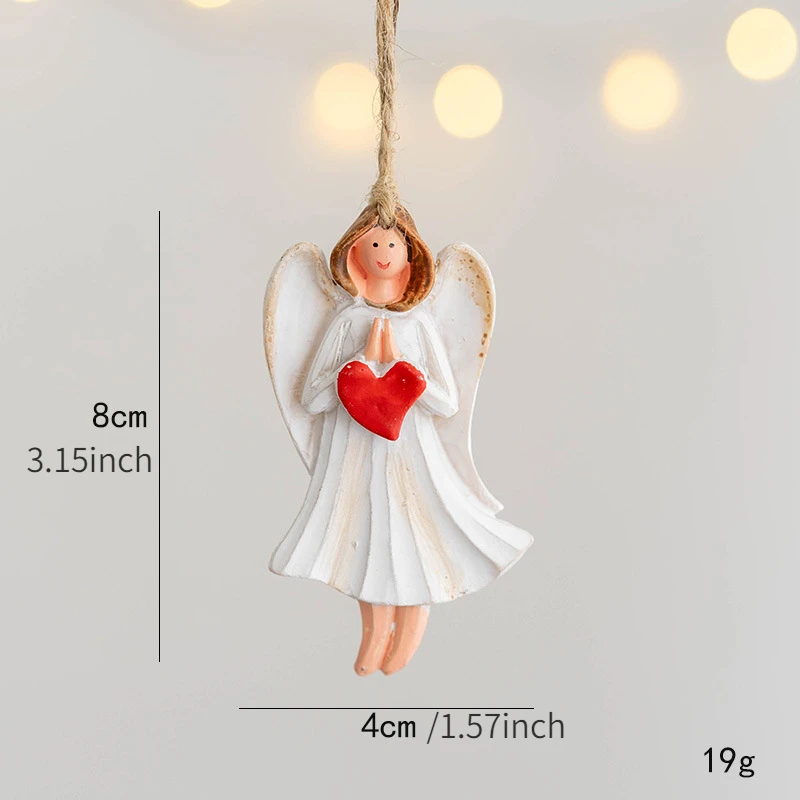 Resina Branca Oração Anjo Pendura, Enfeite De Natal, Xmas Tree Pendant, Produto Personalizado, Decoração Pendurada, Decoração De Casa, 2023