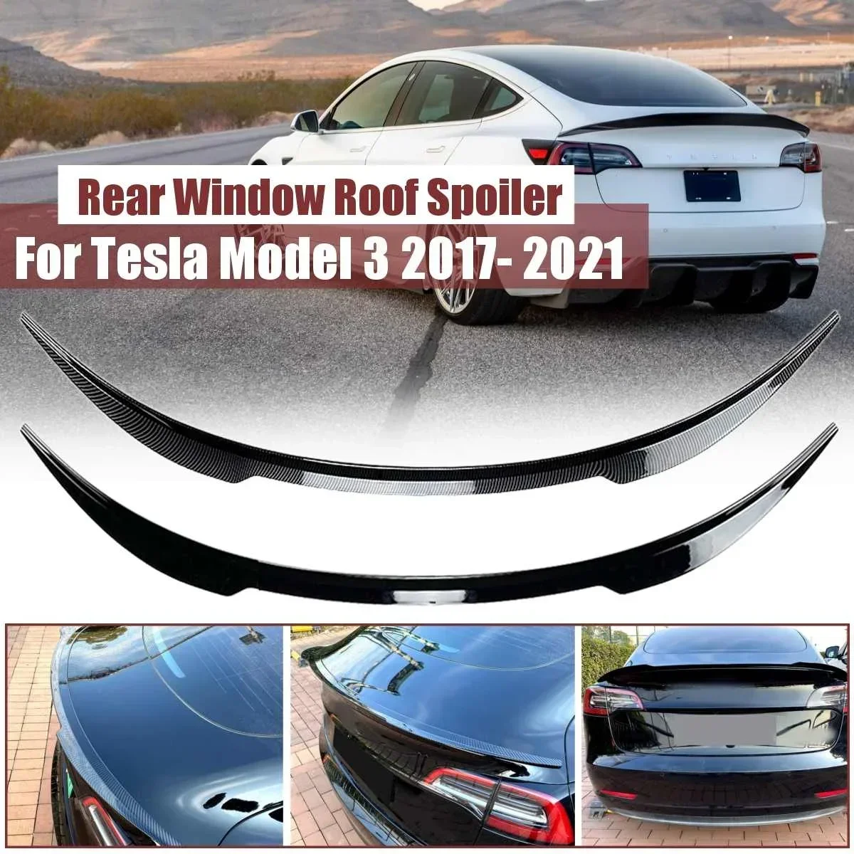

High Quality Car Rear Spoiler Wing Lip Tail Wing Decoration For Tesla Model 3 2017-2021 Rear Trunk Spoiler Lip Boot Lip Body Kit